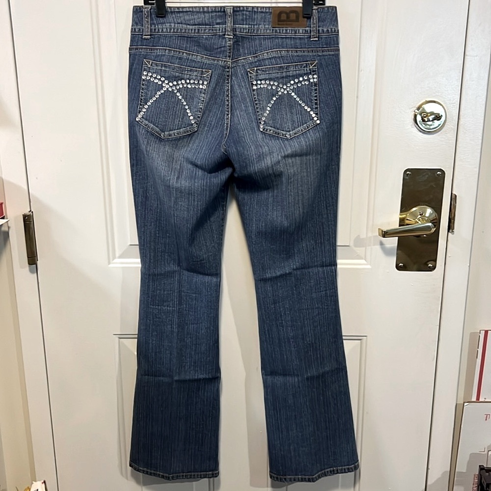🔴 CLEARANCE🔖 BOOM BOOM 👖 VTG SEQUIN EMBELLISHED FLARE JEANS Women’s Juniors 9 - Picture 2 of 7